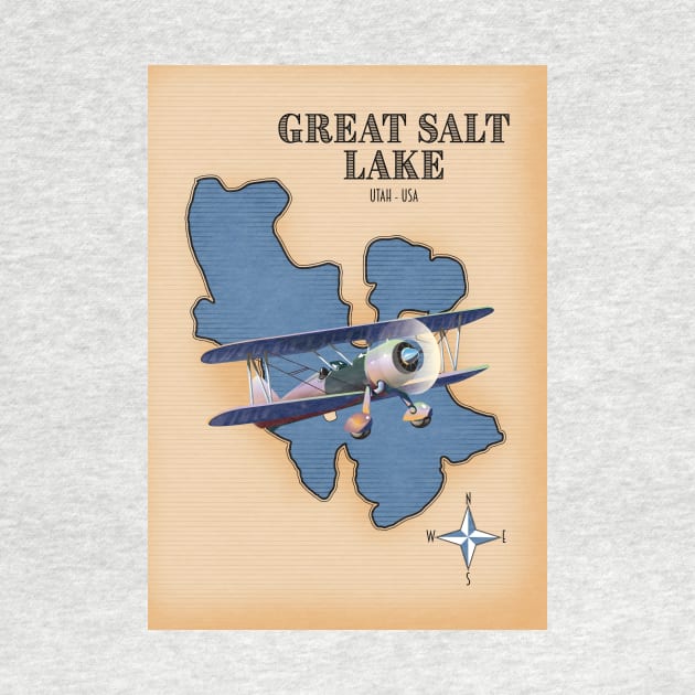 Great Salt Lake Utah vintage style map by nickemporium1